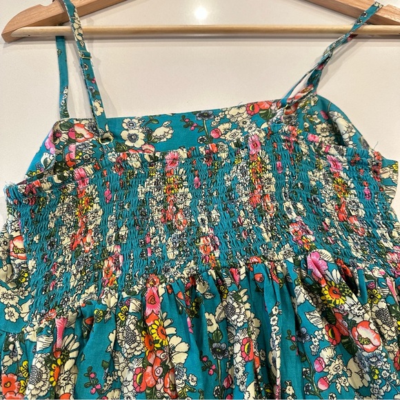 NATURAL LIFE Teal Floral Bailey Mini Dress Size Small - Picture 7 of 7